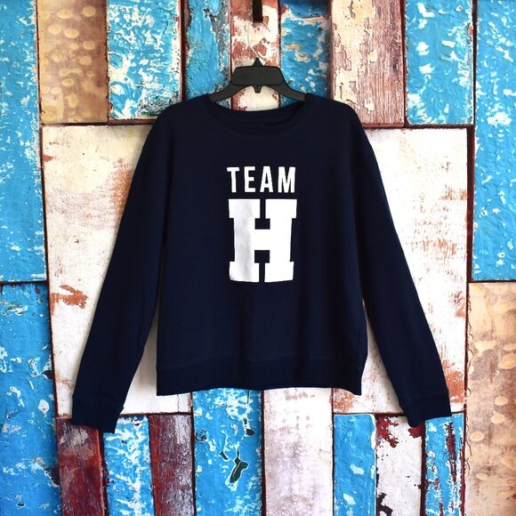 Women's Cotton On Team H Sweatshirt Long Sleeve Crew Neck XLARGE Blue - Picture 1 of 9
